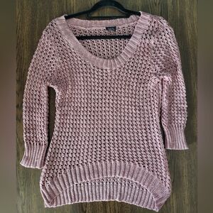 Rue 21 pink shimmer crochet sweater
